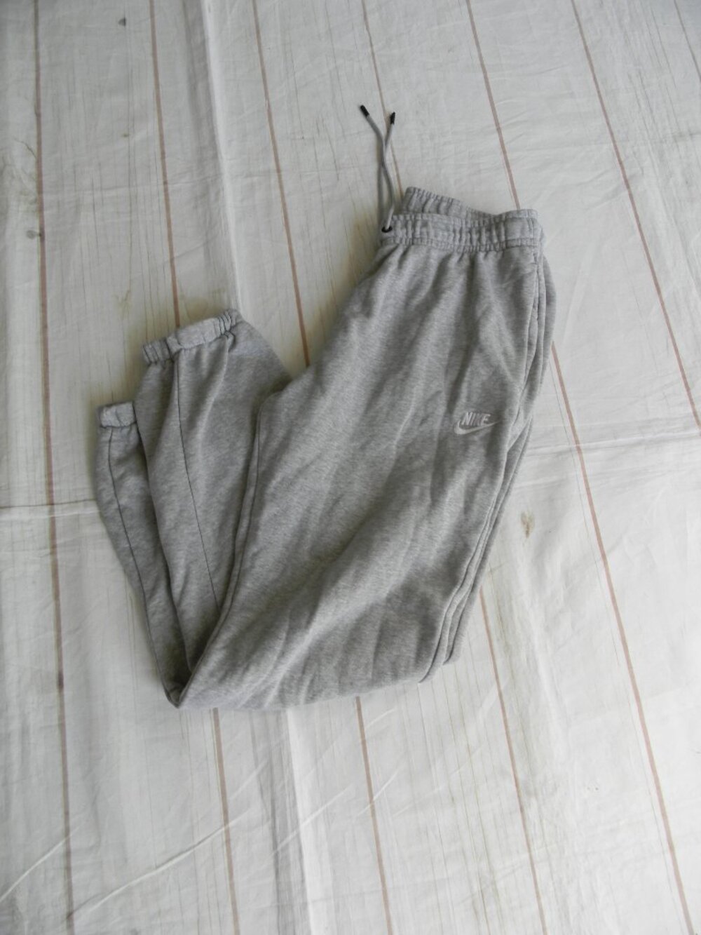 Nike Womens SZ Small Gray Fleece Jogger Sweatpants PULL-ON TIE WAIST